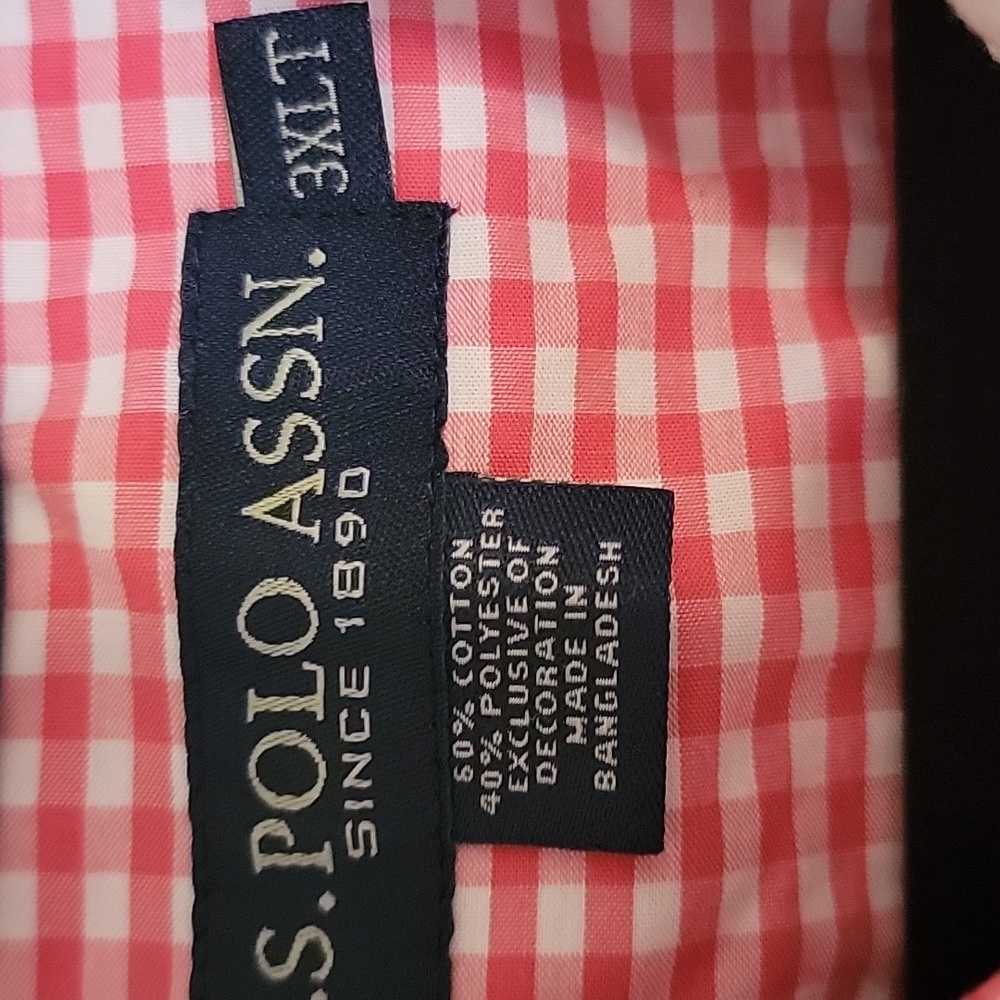 U.S. Polo Assn. Red and White Checkered Button Down Shirt , NEW , SIZE 3 XLT - Picture 2 of 5